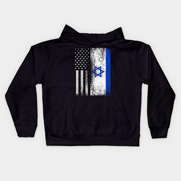 Isreal US Flag Kids Hoodie by ShirtsShirtsndmoreShirts